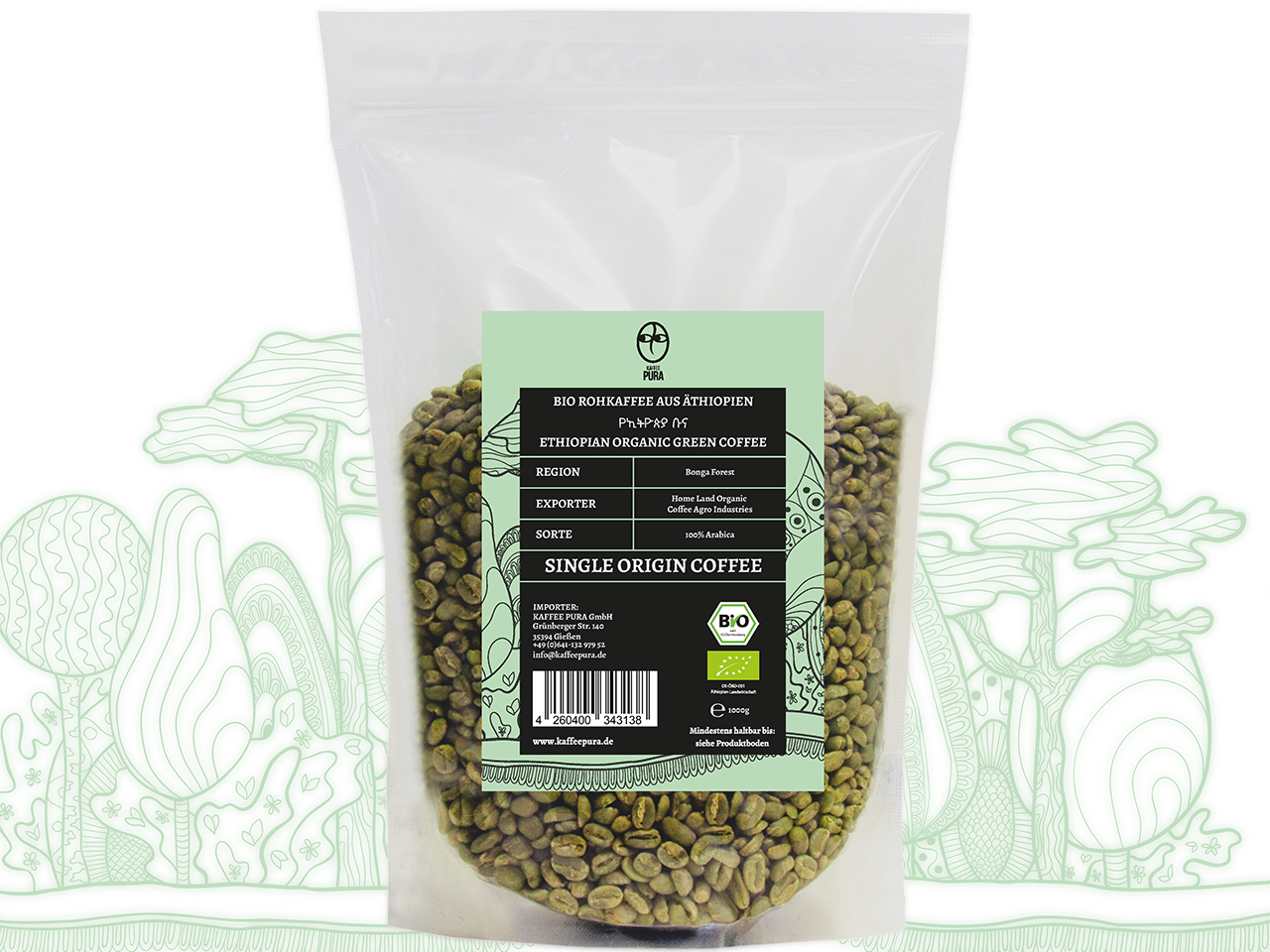 Rohkaffee Bonga Forest BIO & fair gehandelt