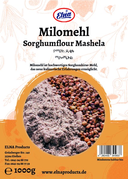 Milomehl (Mashela) Sorghumhirsekörner gemahlen 1000g